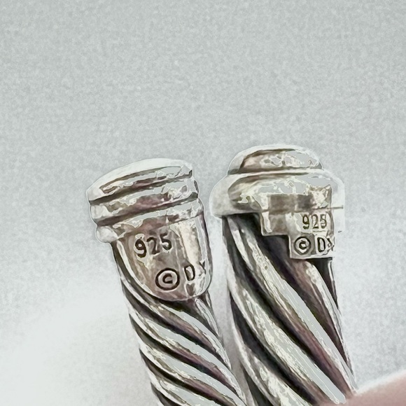 David Yurman RARE Blue Sapphire station set retired cuff cable bracelets - Picture 5 of 10